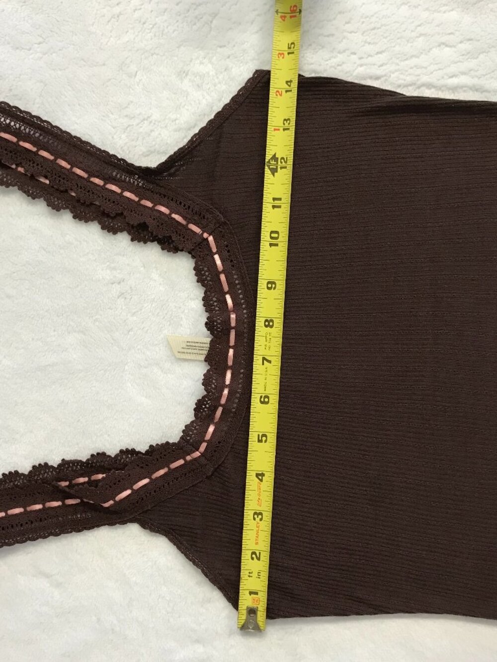 Free People Intimately Only You Lace Rib Tank French Roast Brown S Boho - Picture 8 of 10